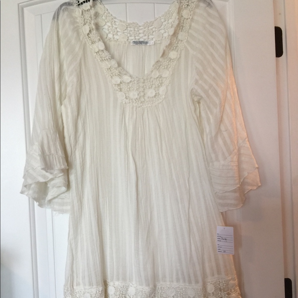 Cream dress or cover up size Large